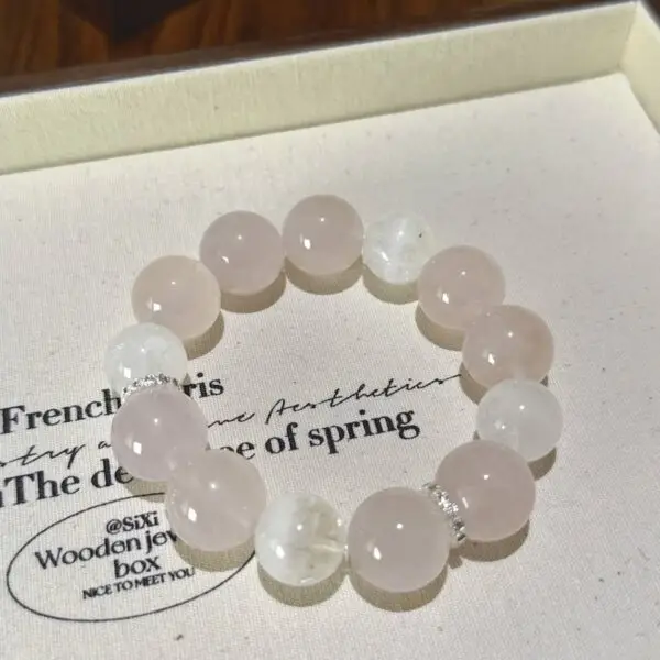 Rose Quartz & White Phantom Bracelet