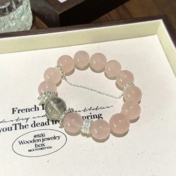 Rose Quartz & Green Phantom Bracelet